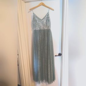 Adrianna Papell Spaghetti Strap Long Dress Size 8 NWT